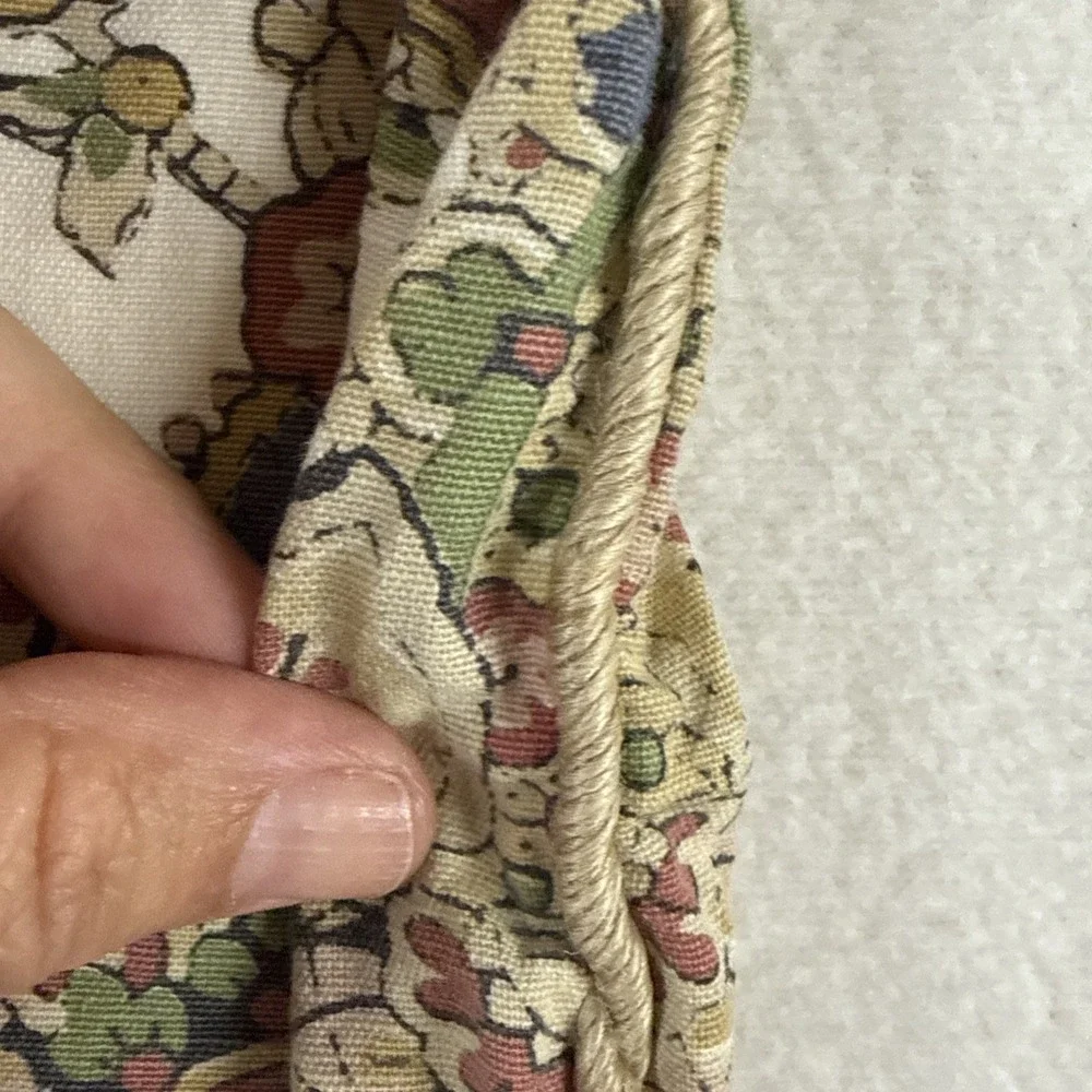 Pottery Barn Sham Palampore Floral Euro 22x22 Jacobean Style Jute Piping Flaws